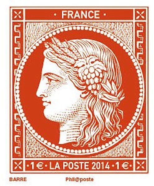 Ceres 1F vermilion of the typeset 1849