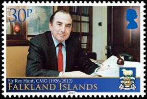 Stamp, Sir Rex Hunt, Falkland Islands,  , Government Buildings, Diplomates