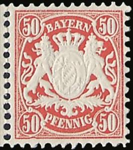 Stamp, Bayern coat of arms Wm2, German States,  