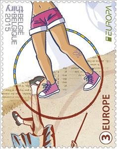 Stamp, C.E.P.T. Toys: Hoop for rolling and hula hoop, Belgium,  , Toys, C.E.P.T.