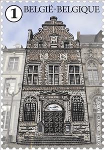 Stamp, Grand Place of Mons: Chapelle Saint-Georges, Belgium,  , Townscapes / City Views
