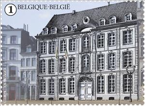 Stamp, Grand Place of Mons: Hôtel de la Couronne Impériale, Belgium,  , Townscapes / City Views