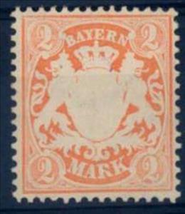 Stamp, Bayern coat of arms Wm2, German States,  