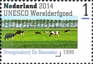 Stamp, Polder De Beemster, Netherlands,  , Mammals, Agriculture, Cattle, Animals (Fauna), UNESCO World Heritage Sites, Bulls and Cows