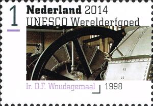Stamp, Steam pumping station Woudagemaal, Netherlands,  , Water works, Steam Traction, UNESCO World Heritage Sites