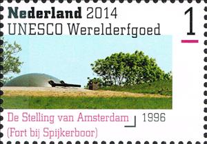 Stamp, Fort near Spijkerboor, Netherlands,  , Fortresses / Strongholds, UNESCO World Heritage Sites