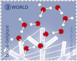 Stamp, Hexagonal Layers of Ice, Belgium,  , Science, Geology