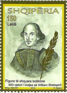 Stamp, William Shakespeare, Albania,  