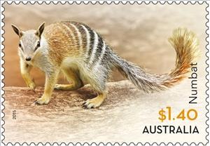 Stamp, Numbat (Myrmecobius fasciatus), Australia,  , Animals (Fauna)