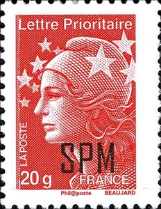 Stamp, Typography overprint, Saint Pierre and Miquelon,  