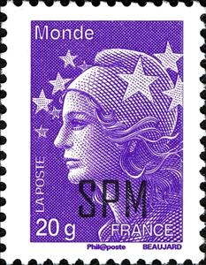 Stamp, Typography overprint, Saint Pierre and Miquelon,  