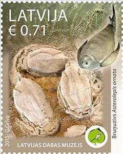 Stamp, The Placoderm Fish, Latvia,  , Special Occasions, Museums, Fossils, Fishes