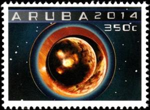 Stamp, Astronomy, Aruba,  