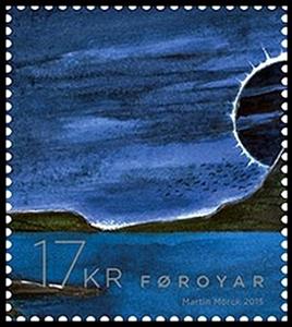 Stamp, Total Solar Eclipse, Faroe Islands,  