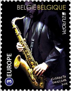 Stamp, C.E.P.T. 2014: The Saxophonist, Belgium,  , Music, Musical Instruments, C.E.P.T.
