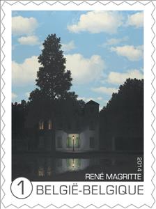 Stamp, René Magritte: "L'empire des lumières" 1954, Belgium,  , Paintings
