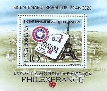PHILEXFRANCE '89 - Cockade and Eiffel Tower