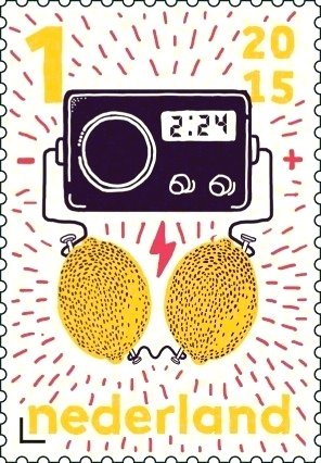 Stamp, Lemons can generate electricity, Netherlands,  