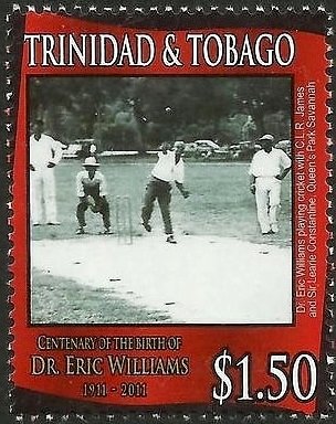 Williams playing cricket with C.L.R. James and Sir L. Consta