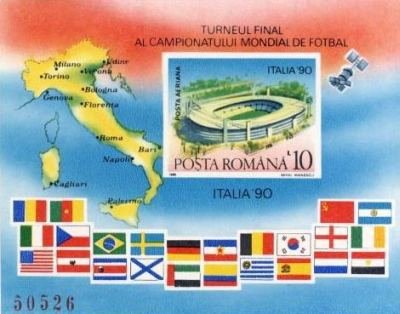 Map of Italy, Rome, Olympia-Stadium & flags