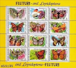 Souvenir Sheet, Butterflies, Romania,  , Insects, Butterflies, Animals (Fauna)