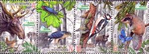 Se-tenant, Animals - MiNo. 1036-39, Belarus,  , Animals (Fauna)