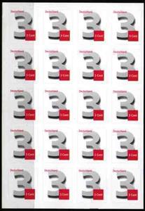 Mini Sheet, Foil Sheet Numeral 3, Germany, Federal Republic,  