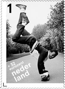 Stamp, Skater in the Vondelpark, Netherlands,  , Parks, Skateboard, Children, Children's Play