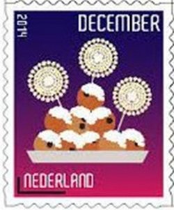 Stamp, Deep-fried doughnuts, Netherlands,  , Christmas, Winter, Food