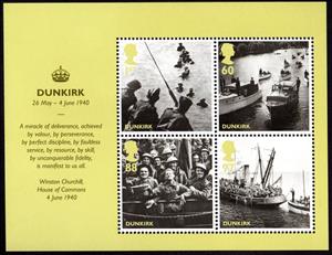 Souvenir Sheet, Dunkirk, United Kingdom of Great Britain & Northern Ireland,  , Second World War