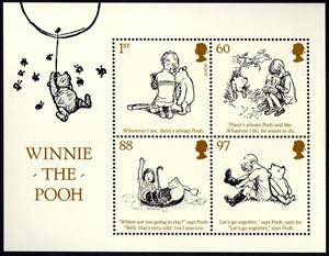 Souvenir Sheet, Winnie The Pooh, United Kingdom of Great Britain & Northern Ireland,  , Authors, Books