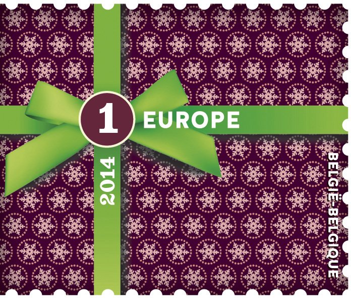 End-of-year Gift stamp Europe - Left imperforate