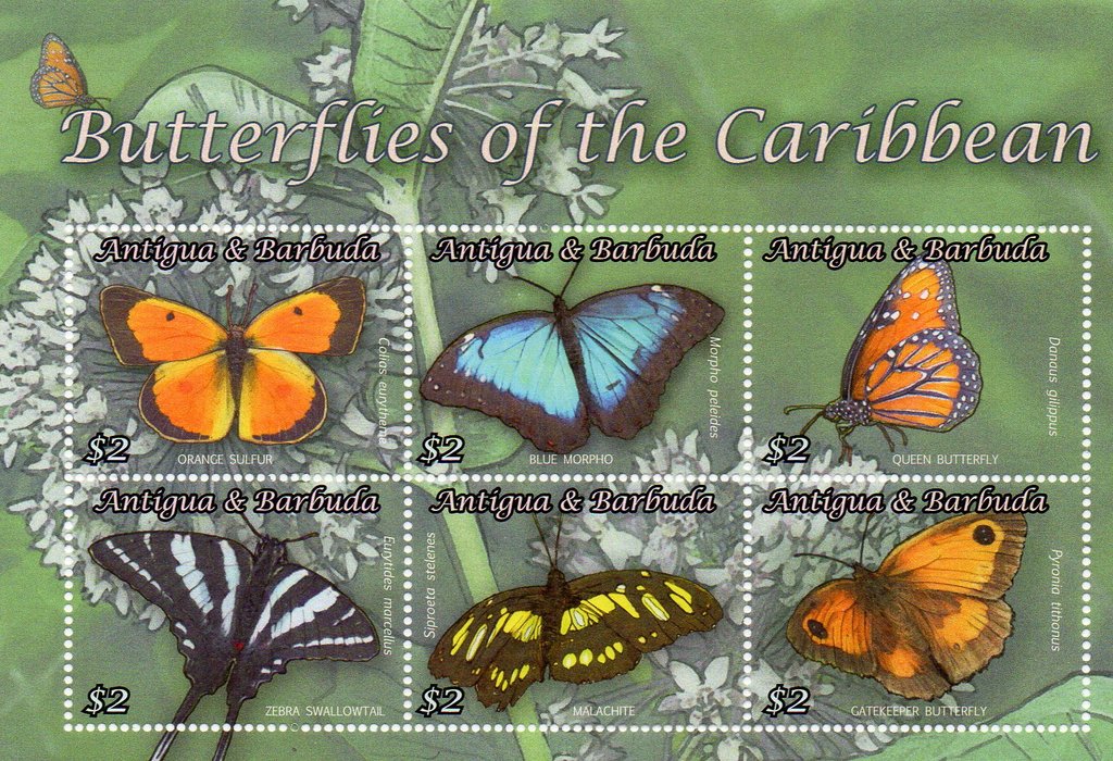 Mini Sheet with 6 Butterflies