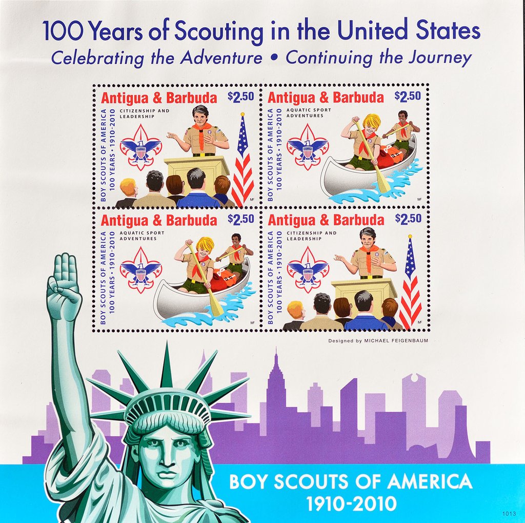 Scout at the Tribune and Scouts in the Canoe