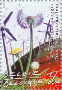 Stamp, Millennium, Belgium,  , Special Occasions, Millennium, Energy, Globes, Environment Protection, Plants (Flora)