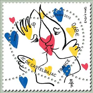 Stamp, The heart of Jean-Charles de Castelbajac, France,  , Hearts