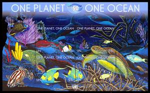 Souvenir Sheet, One planet one ocean, UNO New York,  
