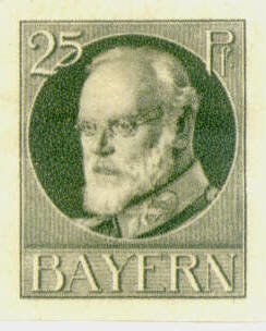 Stamp, King Ludwig III, German States,  