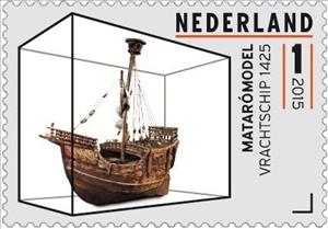 Stamp, Cargo ship 1425, Netherlands,  