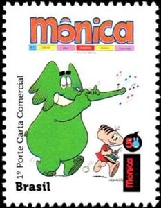 Stamp, 50 years Monica, Brazil,  