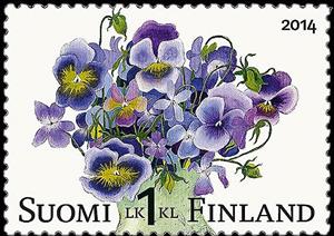Stamp, Bunch of violas, Finland,  , Flowers