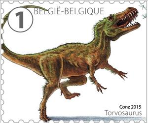 Stamp, Torvosaurus, Belgium,  , Dinosaurs