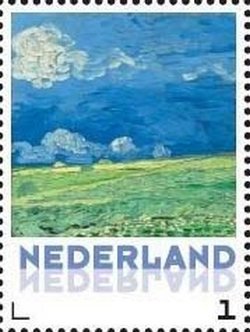 Stamp, Vincent van Gogh: Wheatland under thunderclouds, Netherlands,  , Landscapes, Paintings, Art