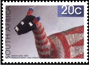 Stamp, Beadwork lama, South Africa,  , Stylized Animals, Mammals, Animals (Fauna)