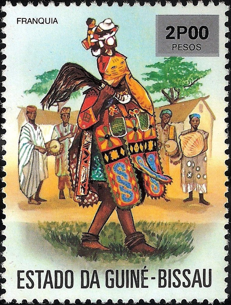 Stamp with Surcharge - Masks and Folklore