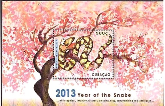 Snake and tree with blossom