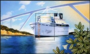 Souvenir Sheet, Ocean Liner Freewinds, Curaçao,  , Passenger-ships, Ships, Bridges