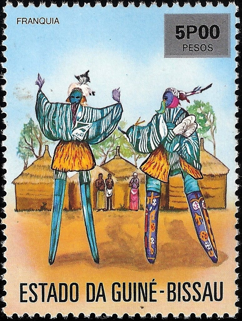 Stamp with Surcharge - Masks and Folklore