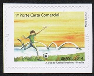 Stamp, Brasília, Brazil,  , Football (Soccer)