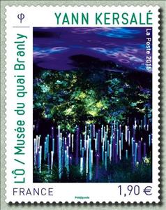 Stamp, Yann Kersalé The Ô / Quai Branly Museum, France,  